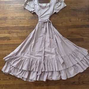 NWOT Honeydove vintage Purple Gingham prairie Dress cottagecore medium